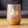 thumbnail image 2 of Texas State Map - Insulated Wine Tumbler with Sliding Lid - Texan Gifts - Rose Gold 12oz, 2 of 3