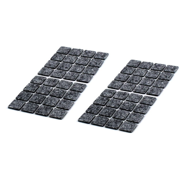 Patas de silla de mesa cuadrado autoadhesivo muebles almohadillas de fieltro protector de cubierta 18 x 18 mm 64 piezas gris