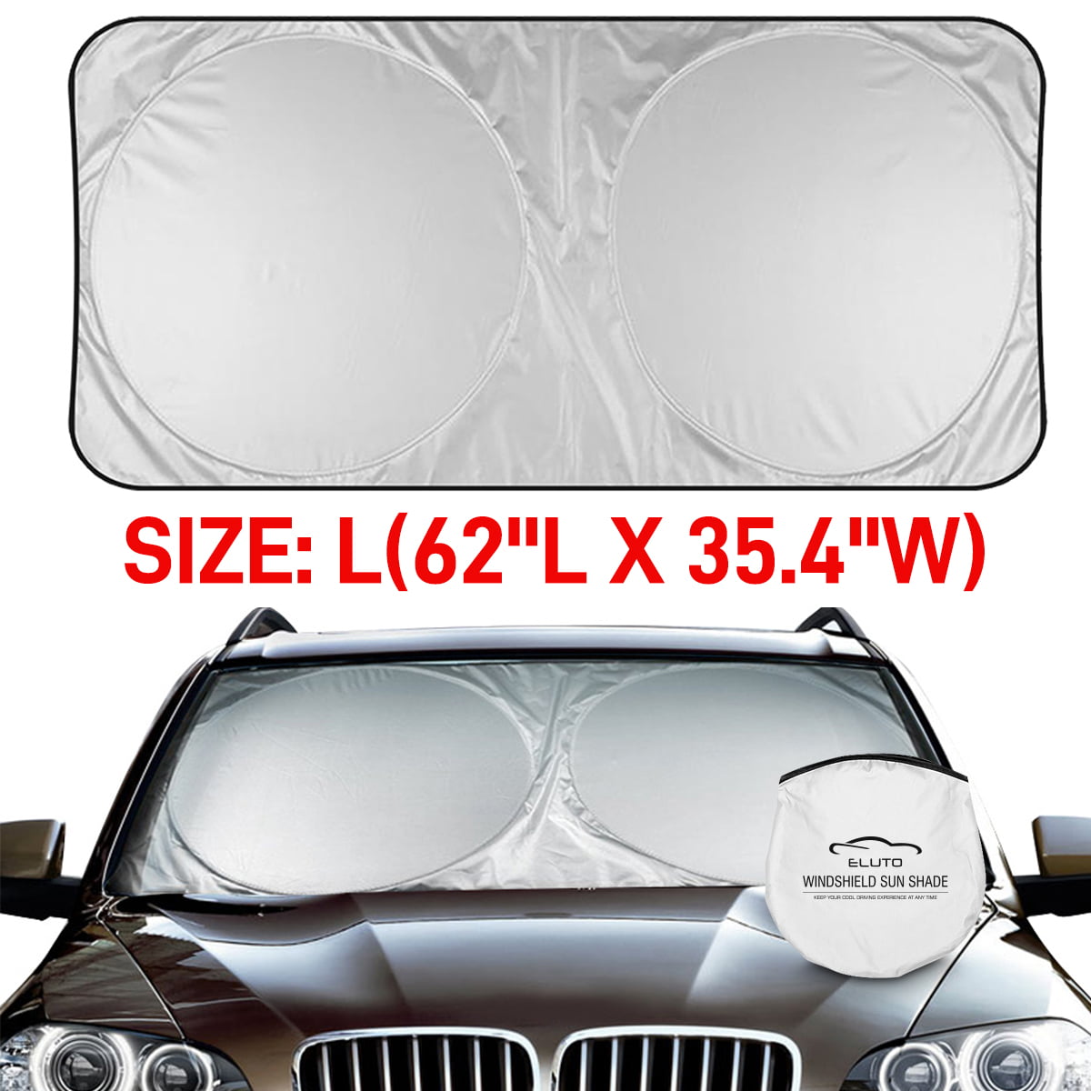 Foldable Car Windshield Sun Shade, Auto Sun Visor for UV Rays and Sun Heat  Protection, Car Interior Accessories for Most Sedans SUV Truck, M Size  59