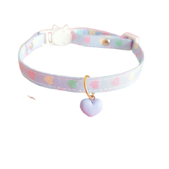4 different colored Breakaway Cat Collar(S),Pendant Kitten Collar Cute Cat Collar with heart-shaped Ideal for Cats