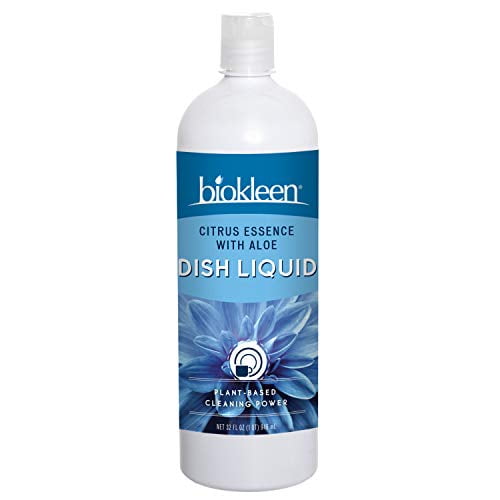 Biokleen Natural Dish Soap - 32 Ounce - Liquid, Dishwashing, Hand Moisturizing, Eco-Friendly, Non-Toxic, Plant-Based, No Artificial Fragrance, Colors or Preservatives, Citrus & Aloe