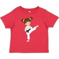 thumbnail image 3 of Inktastic Karate Girl, Cute Girl, Brown Hair, Black Belt Girls Toddler T-Shirt, 3 of 5