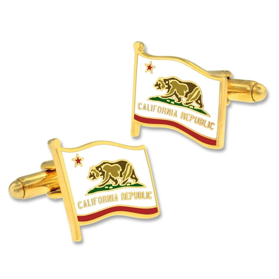 PinMart's State of California Flag Cufflink Set