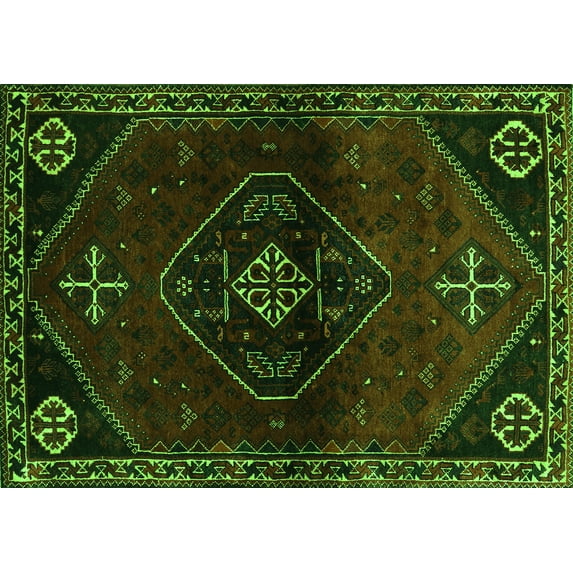 Ahgly Company Indoor Rectangle Persian Green Traditional Area Rugs, 3' x 5'