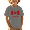 thumbnail image 1 of MIASHUI Journée Nationale Européenne Canadienne Feuille d'Érable Imprimée Garçons T-Shirt Décontracté Confortable à Manches Courtes pour Activités Extérieures Gris Foncé, 6-7 Ans, 1 of 5