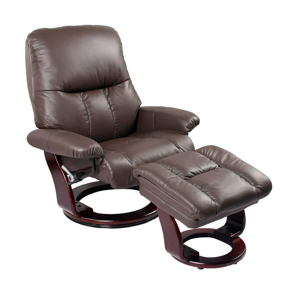 Recliner Chair Ottoman Kona Brown, Homcom Massage Recliner Chair With Heat And Ottoman Leather Wrapped Base Brown