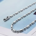 thumbnail image 5 of Kripyery 2.4mm Hip Hop Silver Color Chain Necklace Stainless Steel Ball Beads Unisex Long Necklace Jewelry Accessory, 5 of 8
