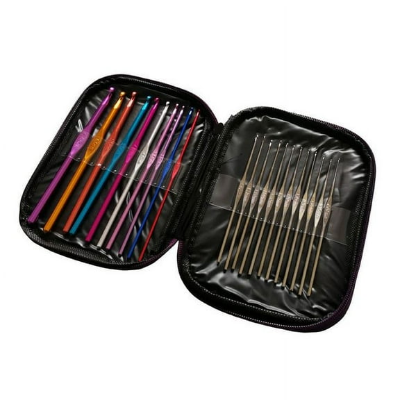 Multi-Color Aluminum Alloy Crochet Set Stainless Steel Knitting Tools Metal Crochet Hooks 22 PCS