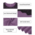 thumbnail image 6 of CASSIE LIZ Plus Size Sweatshirts 5X Long Sleeve Womens Tops Fall Crew Neck Purple Shirts Fashion Lace Loose Fit Tunics Winter Blouses Casual Pullovers 5XL 26W 28W, 6 of 7