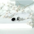 thumbnail image 4 of Rosec Jewels 2 CT Oval Cut Black Onyx Classic Stud Earrings with Moissanite Halo, 14K White Gold, 4 of 7
