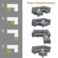 thumbnail image 2 of [VIDEO provided][New]89.8*60.2" Modern Sectional Sofa,5-Seat Modular Couch Set with Convertible Ottoman,L-Shape Linen Fabric Corner Couch Set with 2 Pillows for Living Room,Apartment,Office, 3 Colors, 2 of 9