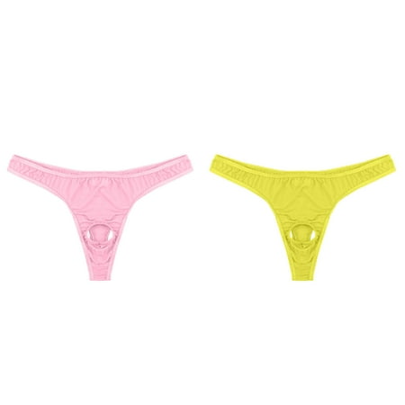 2-Pack Mens Lingerie Micro Thong Bikini Front Hole Underwear Underpants Clothes for Women Lingerie Lingerie Top And Panties Bodysuit Lingerie for Women with Support Valentine Lingerie Night
