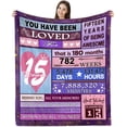 thumbnail image 1 of LHSHID 15 Year Old Girl Gift for Birthday Throw Blanket 15th Birthday Gifts for Girls Quinceanera Gifts 15th Birthday Gift Ideas 15th Birthday Decorations for Girl 60"x80", 1 of 6