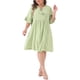 thumbnail image 2 of Vestido midi bohemio de encaje con volantes y borlas para mujer de tallas grandes Agnes Orinda 3X verde claro, 2 of 6