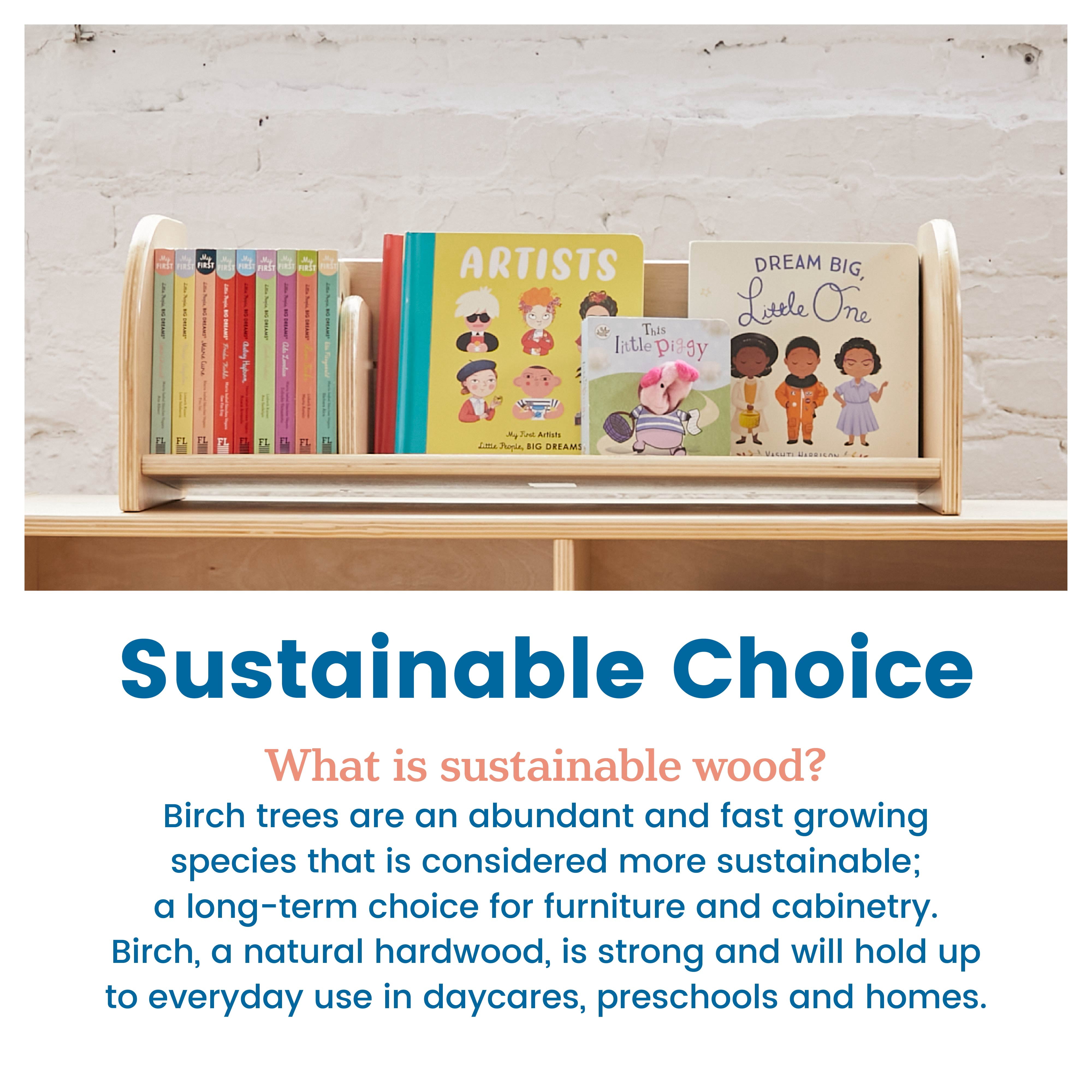 ECR4Kids Adjustable Forward-Facing Tabletop Book Display, Children's Furniture, Natural