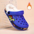 thumbnail image 6 of Cdudpw Kids Slippers for Boys and Girls – Cozy Slip-On Shoes with Faux Lining, Cushioned Memory Foam Comfort(W243-Dark Blue), 6 of 7