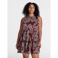 thumbnail image 2 of Time and Tru Women's and Women's Plus Sleeveless Tiered Mini Dress, Sizes XS-4X, 2 of 6