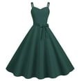 thumbnail image 1 of SMihono Robes Bohémiennes d'Été pour Femmes Grande Taille Mode Femmes Robe d'Été à Encolure Carrée Robe Poupée à Pois Sans Manches Robe à Bretelles, 1 of 5