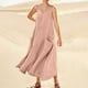 thumbnail image 1 of WILLBEST Vestido Corto De Verano Para Mujer, Color Liso, Sin Mangas, Cuello En V, Elegante, Holgado, Informal, Largo, Con Bolsillos, Cómodo Y Elegante Para Uso Diario., 1 of 3