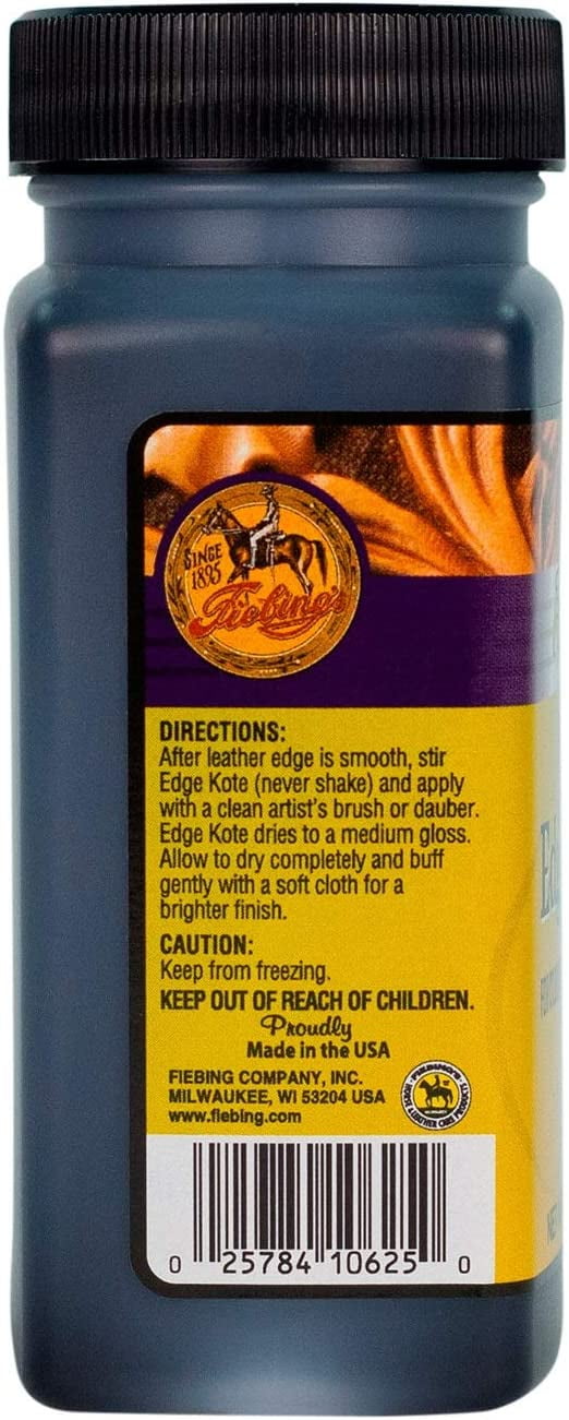 (2 pack) Fiebingâ€™s Edge Kote, 4 Oz. - Color Coats Leather Edges - Black