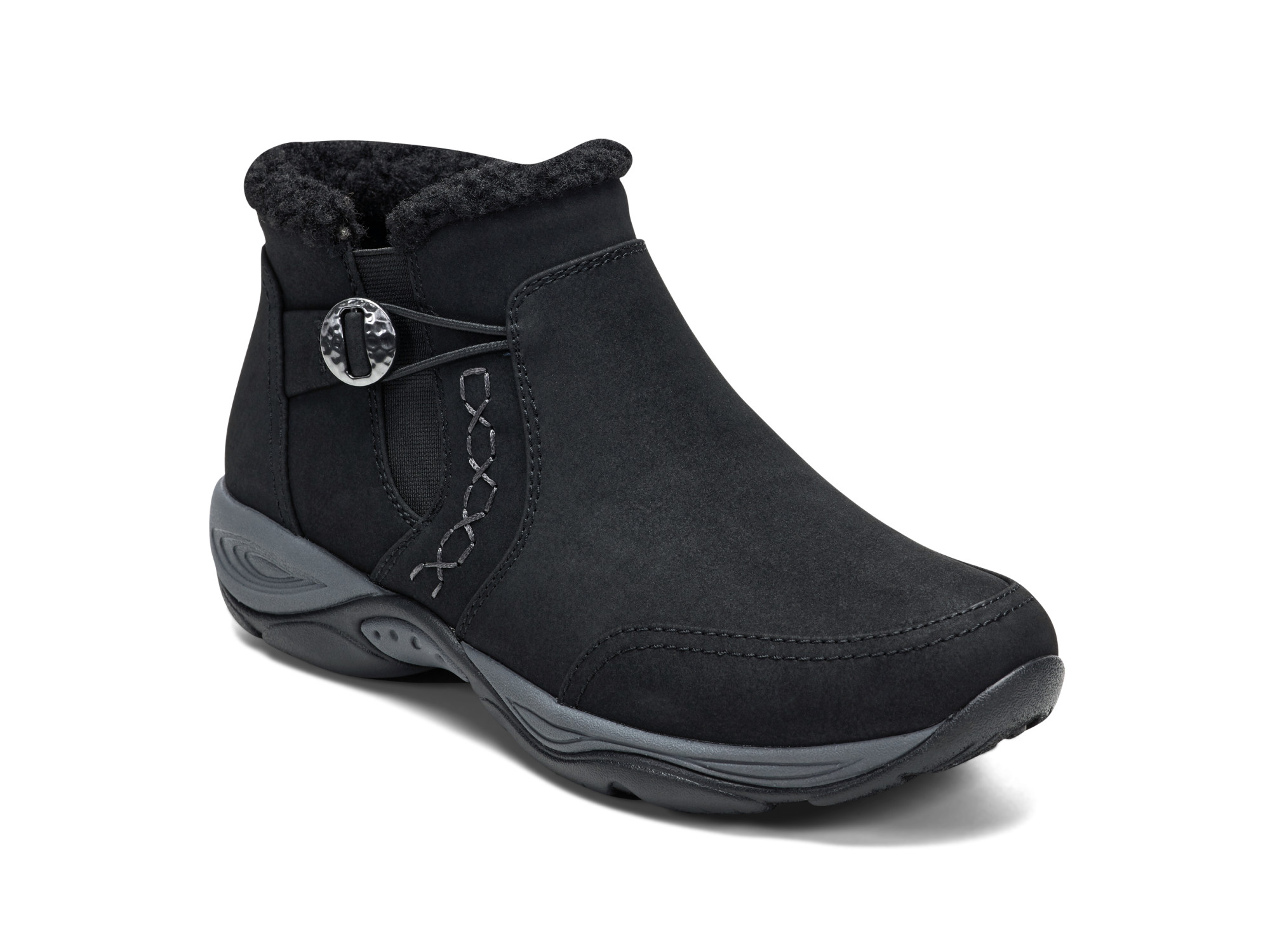 Easy Spirit Women's ERIQUE Button Strap Cozy Slip On Bootie