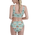 thumbnail image 5 of High Waisted Bikini Sets For Women, Mailer Stamp Pattern Swimsuits Tummy Control, Two Pieces Bathing Suit, 5 of 8