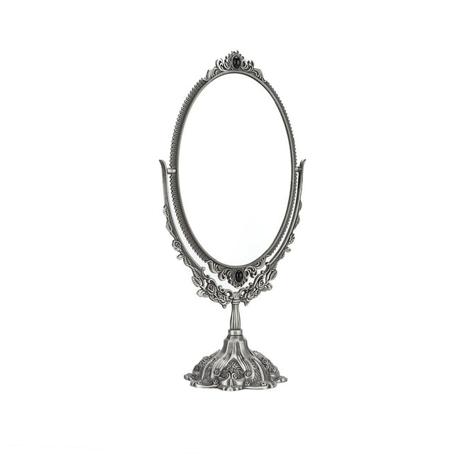 Espejo de Maquillaje Vintage de Aleació de Zinc para Maquillaje Radiante, Perfecto para mesa o Baña