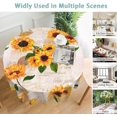 thumbnail image 5 of Yellow Sunflowers 60 Inch Round Tablecloth,Old Letter Postcard Table Cloth Waterproof Stain and Wrinkle Resistant Circle Table Cover for Kitchen Dining Picnic Camping Indoor Outdoor Decor, 5 of 6