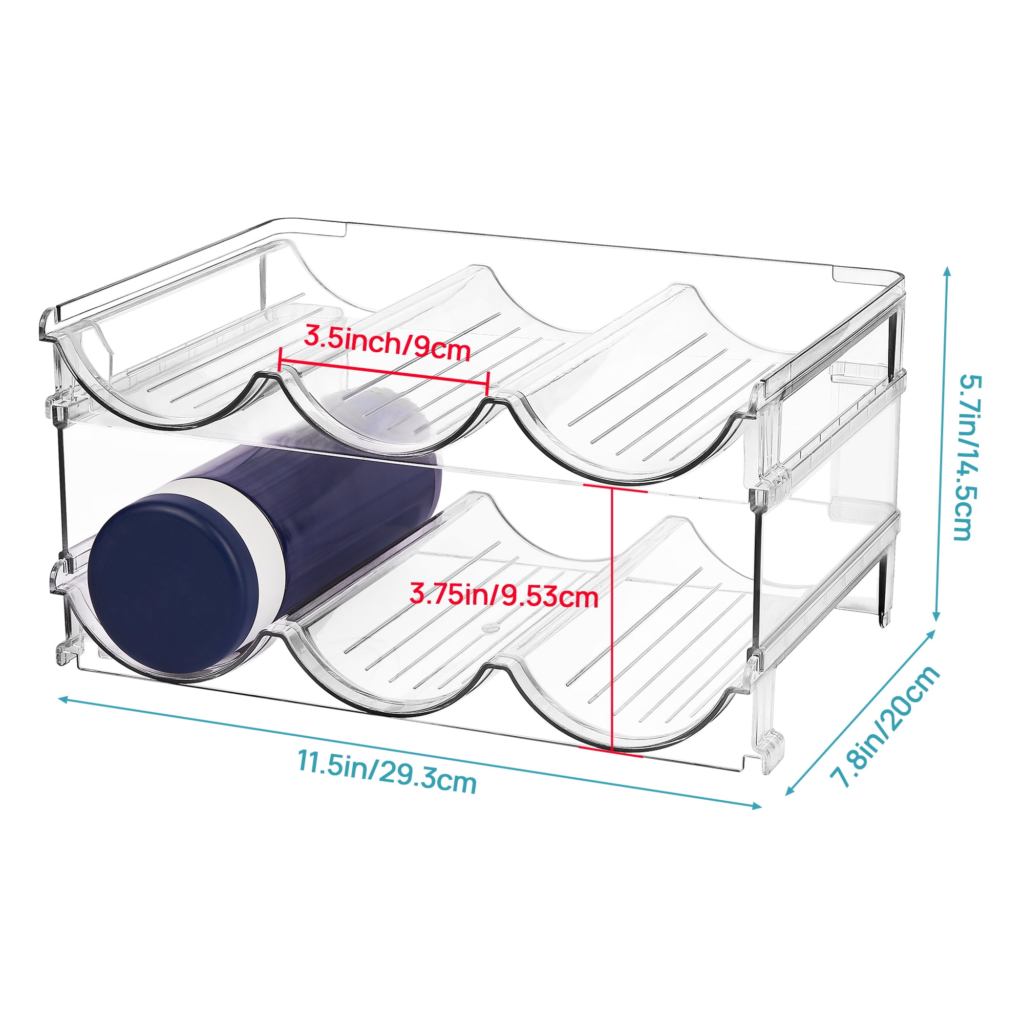 Stackable Freestanding Water Bottle Storage Rack (2 Pack) - Bed