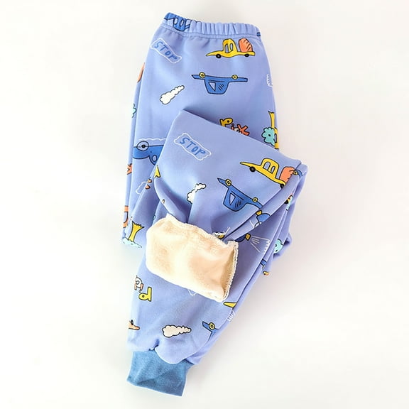 Huowey Children'S Leggings Cartoon Print Wool Thick Outerwear Stretch Pants Autumn Winter Warm Elastic Waist Trousers Cozy Soft Outwear,Beige,2-3 Years