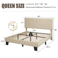 thumbnail image 3 of Virans Queen Size Bed Frame,Upholstered Linen Platform Bed frame with Fabric Headboard,Solid Wood Slats Support,Noise Free,No Box Spring,Easy Assembly,Beige, 3 of 10
