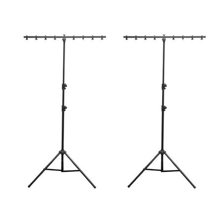 2) Chauvet DJ CH-06 Portable Lightweight Easy Setup T Bar Tripod Light Stands