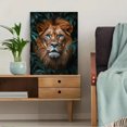 thumbnail image 5 of Qisvanset 12x16 Inch Framed Canvas Wall Art Blue Eyed Lion Vibrant Floral Jungle Majestic Animal Home Wall Art, 5 of 8