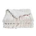 thumbnail image 4 of White Faux Fur Reversible Throw Blanket for Couch or Chair, 50" x 60", 4 of 5