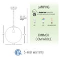 thumbnail image 4 of Kira Home Ceres 12" Mid Century Modern Globe Pendant Light, Minimalist White Frosted Glass Orb Hanging Lamp, Cool Brass, 4 of 8