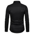thumbnail image 4 of DDAPJ pyju Mens Long Sleeve Dress Shirts Rose Embroidered Button Down Shirt Regular Fit Wrinkle-Free Formal Wedding Shirts Black XXL, 4 of 5