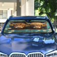 thumbnail image 4 of ALAZA Highland Cows in Wood Windshield Sun Shade Car Foldable Visor Block UV Rays Protector 53"x23.5", 4 of 8