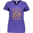 thumbnail image 3 of Inktastic Life's Better with Bees Women's V-Neck T-Shirt, 3 of 5