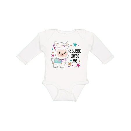 

Inktastic Abuelo Loves Me- Cute and Happy Llama Gift Baby Boy or Baby Girl Long Sleeve Bodysuit