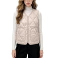 thumbnail image 3 of Vests for Women Zaewscy Women V‑Neck Quilted Vest Sleeveless Zip Up Lightweight Padded Gilet with Side Pockets White L, 3 of 7