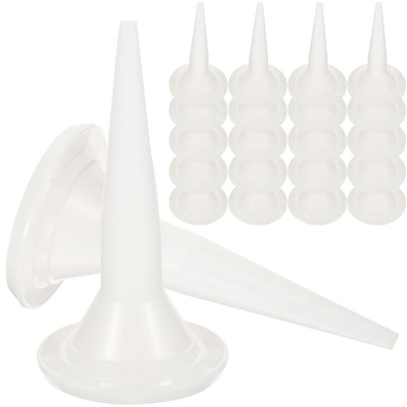 PTOOTP Caulk Nozzle Tips, White Plastic, Easy to Assemble, Good Sealing Performance 50Pcs