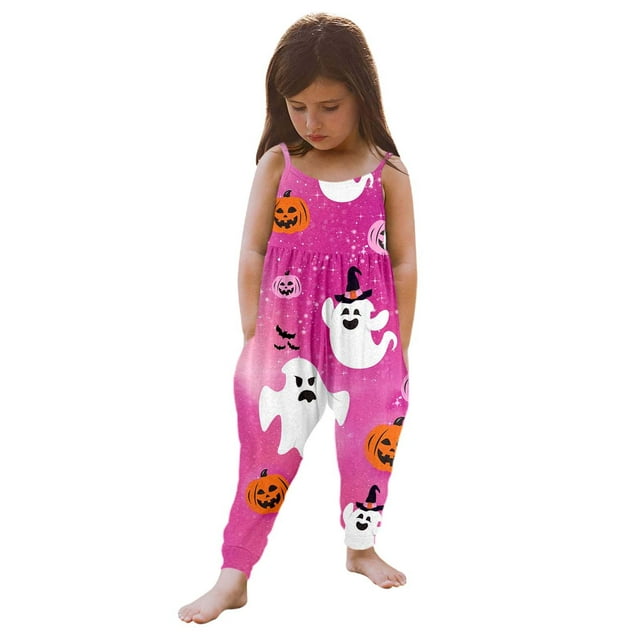 toraway Bodysuits pour Filles Combinaison Imprimée avec Pantalon Harem 3-4 Ans