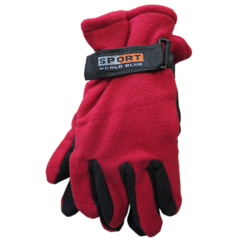 Winter Strap Unisex Assorted Fleece Sport With Color 3-Pack Blue World Gloves
