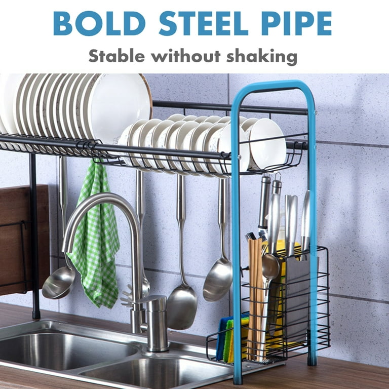 Stainless Steel Over The Sink Dish Drying Rack Kitchen Organizer Space  Saving US