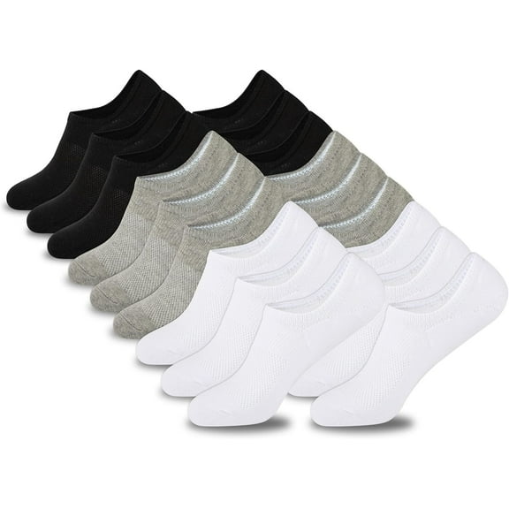 No Show Socks Womens Cotton Low Cut Non Slip Casual Socks Invisible Flat Boat Liner Socks (6/9 Pairs)