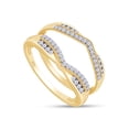 thumbnail image 2 of AFFY 0.33CT Moissanite Diamond Enhancer Guard Double Chevron Ring for Women 14K Yellow Gold over Silver-6, 2 of 6