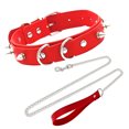 thumbnail image 1 of Juguetes sexuales para adultos exagerados collar de remache collar de coqueteo collar de perro esclavo cuerda de tracción especial rojo（2 piezas） LingWen 9024715025616, 1 of 1