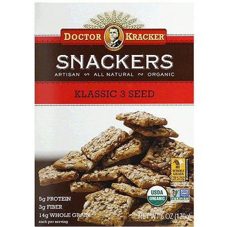  Doctor Kracker Klassic 3 Seed Snackers Crackers 6 oz 