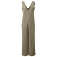 thumbnail image 7 of Diufon Women's Jumpsuit Sleeveless Strap V Neck Long Playsuit with Pockets Solid Color Casual Rompers, 7 of 7