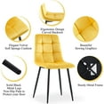 thumbnail image 2 of NORDICANA Yellow Velvet Kitchen Chairs Upholstered Dining Chair Tufted with Back Design,Modern Living Room Chair with Metal Legs for Dining Room, 2 of 8